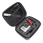 Étui de voyage portable, antichoc et étanche, pour GoPro, Insta360, DJI et autres caméras d'action. Dimensions : 16 cm x 12 cm x 7 cm.