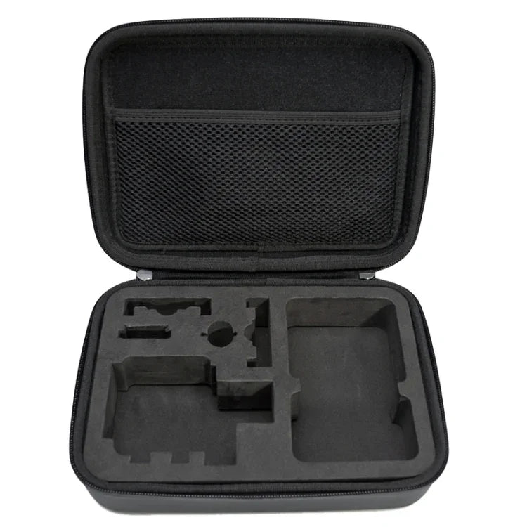 Étui de voyage portable, antichoc et étanche, pour GoPro, Insta360, DJI et autres caméras d'action. Dimensions : 22 cm x 16 cm x 7 cm.