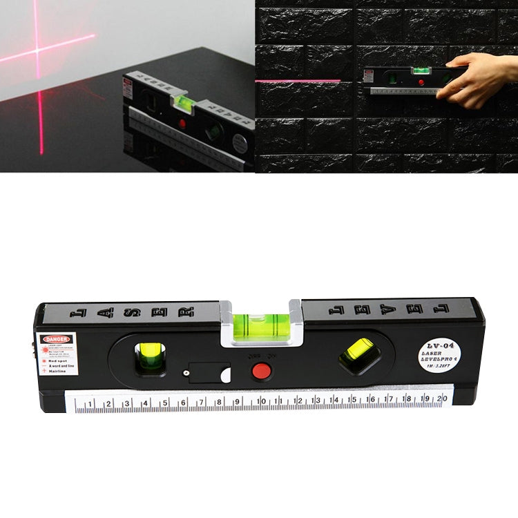 Niveau laser avec ruban à mesurer Pro 4 (100cm) / Niveau à bulles avec lumière LED, LV-04