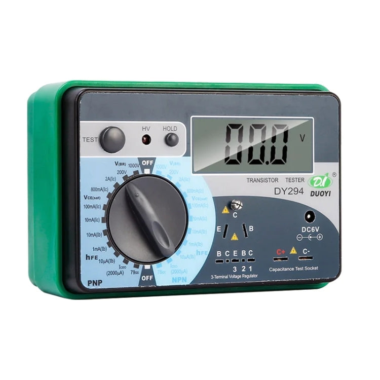 Testeur professionnel de paramètres de transistor numérique LCD 2,7 pouces DY294 (4*AA)