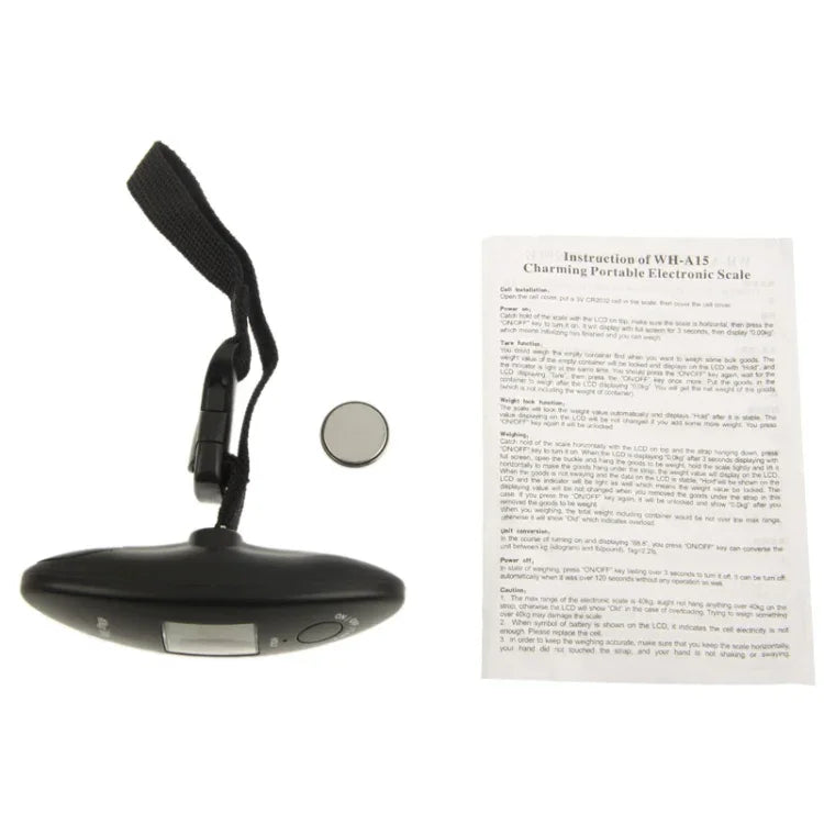 Balance électronique de voyage pour bagages LCD 40kg x 100g (WH-A15), WH-A15