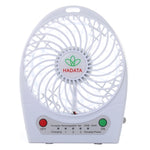 Ventilateur portable Hadata 4,3 pouces rechargeable par USB/batterie Li-ion avec réglage à trois vitesses et clip