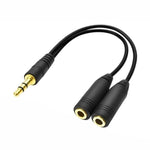 Adaptateur répartiteur casque 3,5mm mâle vers double femelle 3,5mm, longueur : env. 25cm, mâle 3,5mm vers 2 x femelle 3,5mm