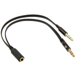 Adaptateur câble audio jack 3,5 mm mâle vers femelle 3,5 mm, longueur totale : 13 cm, noir