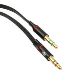 Adaptateur câble audio jack 3,5 mm mâle vers femelle 3,5 mm, longueur totale : 13 cm, noir