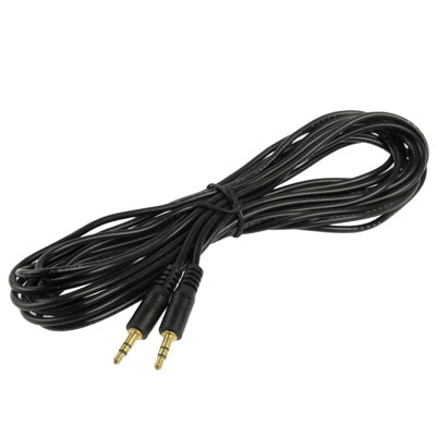 Câble Aux, câble audio stéréo mini prise mâle 3,5 mm, longueur : 5 m (noir + connecteur plaqué or), longueur : 5 m noir, (plaqué or)