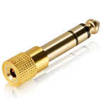 Adaptateur prise stéréo mâle 6,35 mm vers 3,5 mm plaqué or, mâle 6,35 mm vers femelle 3,5 mm