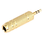 Adaptateur prise stéréo mâle 3,5 mm vers 6,35 mm plaqué or, mâle 3,5 mm vers femelle 6,35 mm