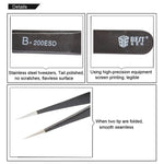 Pinces Antistatiques en Acier Inoxydable 202 BEST BST-200ESD, BST-200ESD