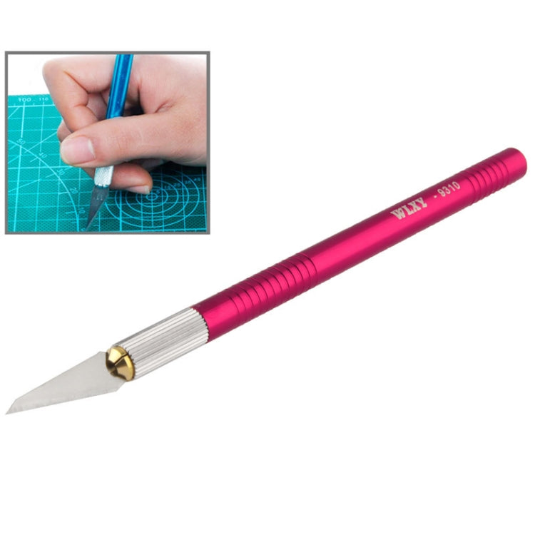 WLXY-9310, couteau de précision WLXY avec lame remplaçable pour gravure / rainurage / découpe de tapis, longueur totale : 145 mm, taille : 121 mm x 6 mm de diamètre, WLXY-9310, WLXY-9310 violet, WLXY-9310 bleu