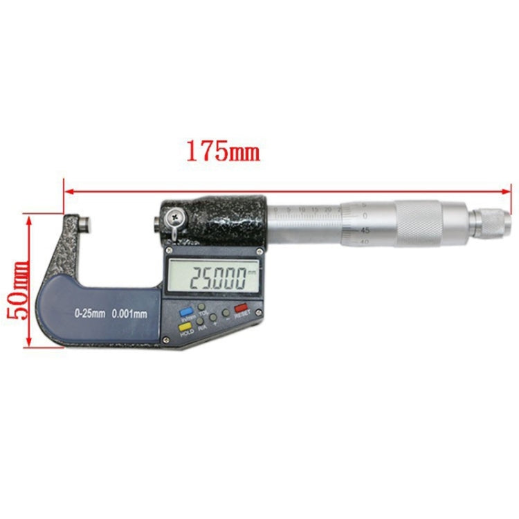 Micromètre numérique électronique 25mm (1 pouce) (résolution 0,001 mm), 0-25 mm