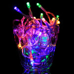 Pour fête de Noël, 30 LED, lumière RGB, flash 2 modes, alimenté par batterie, 3m RGB 4 couleurs