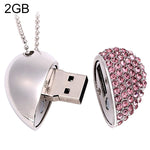 Clé USB en forme de cœur avec bijou diamant, spéciale pour cadeaux de la Saint-Valentin, 2 Go, 4 Go, 8 Go, 16 Go