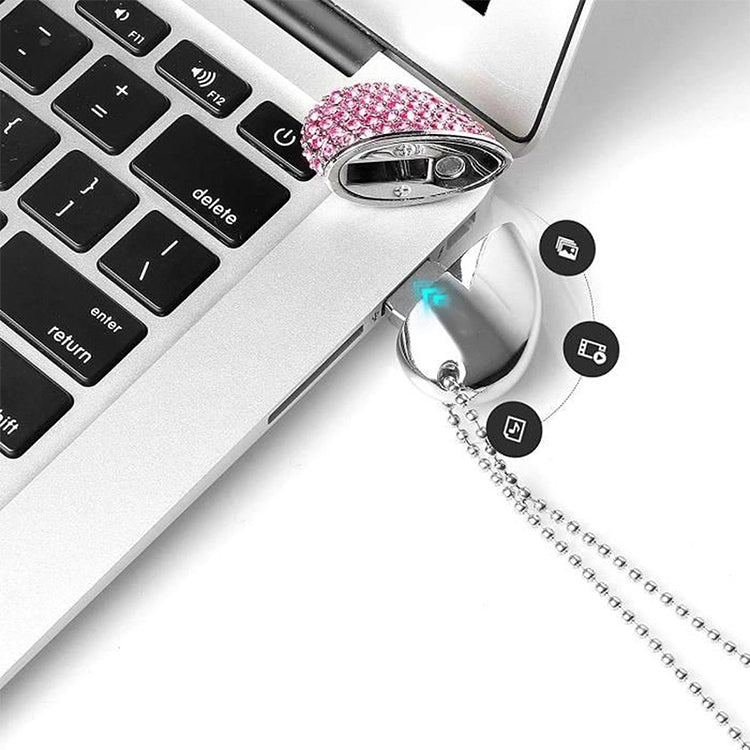 Clé USB en forme de cœur avec bijou diamant, spéciale pour cadeaux de la Saint-Valentin, 2 Go, 4 Go, 8 Go, 16 Go