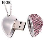 Clé USB en forme de cœur avec bijou diamant, spéciale pour cadeaux de la Saint-Valentin, 2 Go, 4 Go, 8 Go, 16 Go