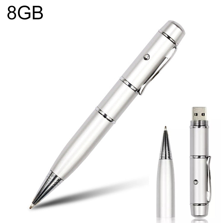 Clé USB 3 en 1 style stylo laser, argent (8 Go), 8 Go (argent)