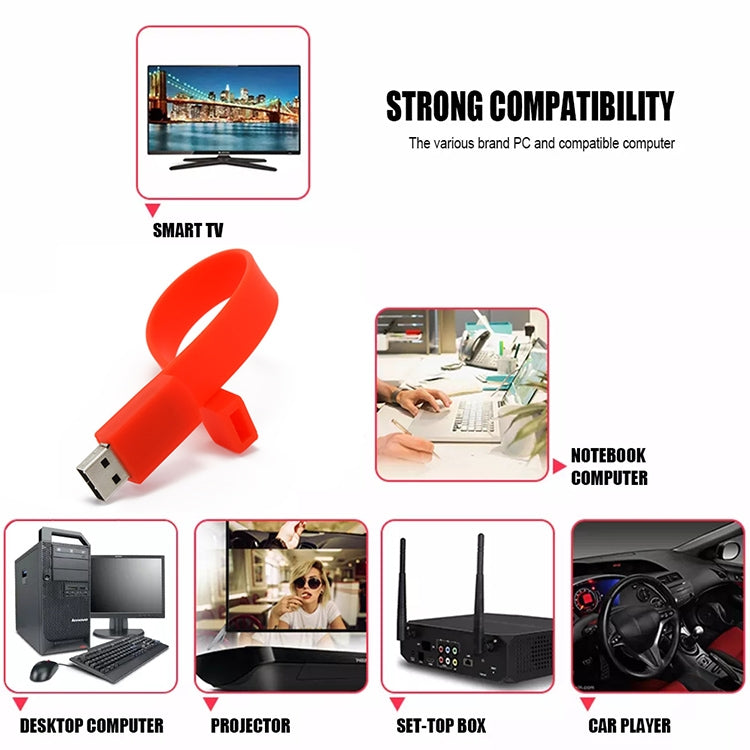 Clé USB 2.0 bracelet en silicone 4GB, 4GB