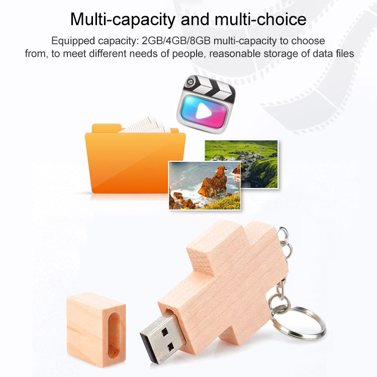 Clé USB en bois style croix 8GB, 2GB, 4GB, 8GB