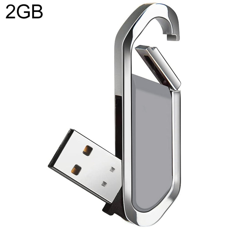 Clé USB 2.0 style porte-clés métallique 2 Go (Gris), 2 Go (Gris)
