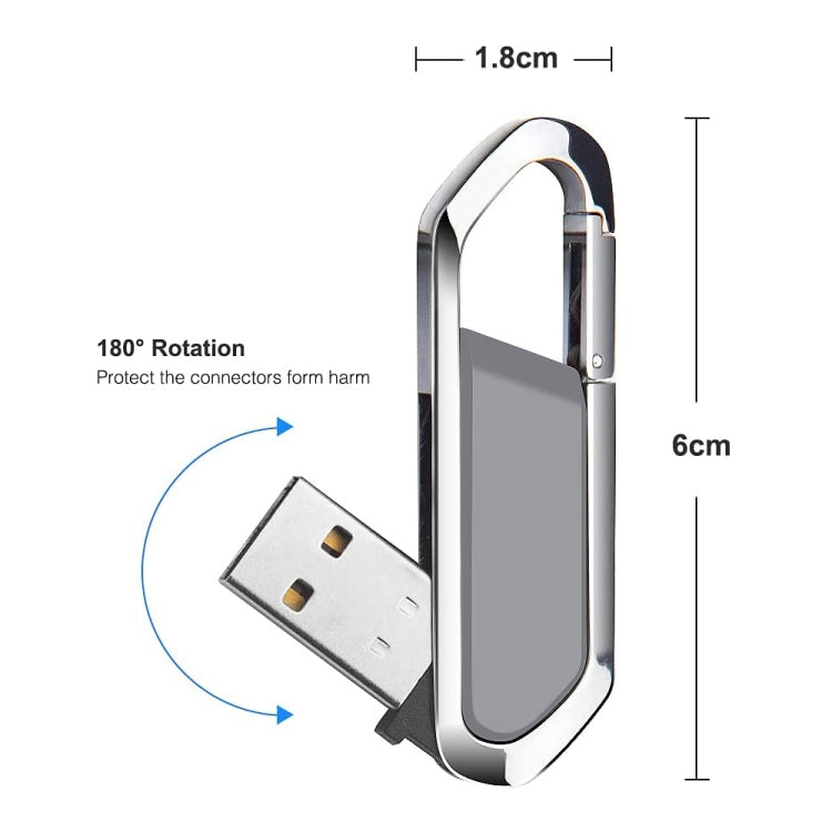 Clé USB 2.0 style porte-clés métallique 2 Go (Gris), 2 Go (Gris)
