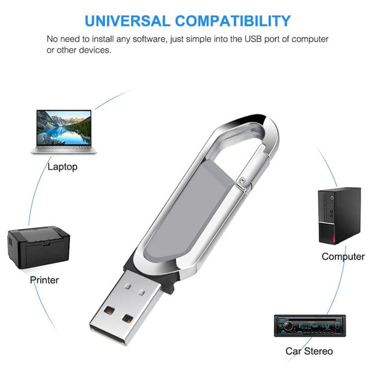 Clé USB 2.0 style porte-clés métallique 2 Go (Gris), 2 Go (Gris)