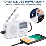 Lampe de poche LED solaire / dynamo portable multifonction avec radio AM/FM et chargeur de téléphone mobile, RD369