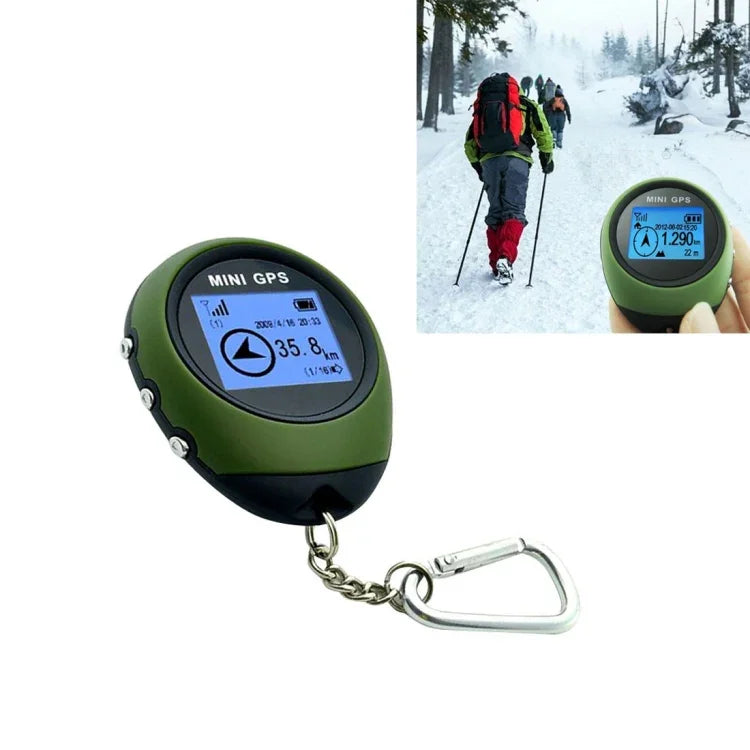 Mini GPS portable porte-clés rechargeable USB, localisateur de position pour les voyages en extérieur (vert), traceur porte-clés