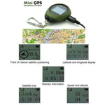 Mini GPS portable porte-clés rechargeable USB, localisateur de position pour les voyages en extérieur (vert), traceur porte-clés