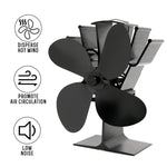 Ventilateur de poêle YL603 en alliage d'aluminium écologique, 4 pales, alimenté par la chaleur, pour poêles à bois/gaz/granulés