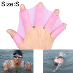 Palmes de natation en silicone avec doigts palmés, gants d'entraînement, S, Taille : S Magenta, Taille : S Bleu