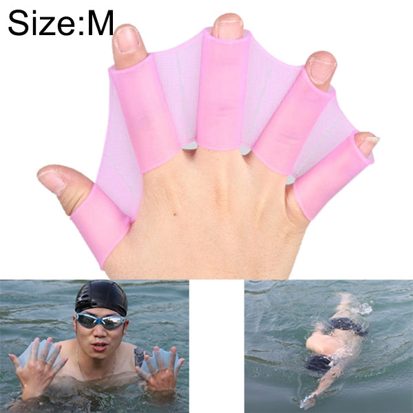 Palmes de natation en silicone avec doigts palmés, gants d'entraînement, M, Taille : M Vert, Taille : M Bleu, Taille : M Magenta