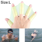Palmes de natation en silicone avec doigts palmés, gants d'entraînement, L, Taille : L Vert, Taille : L Bleu