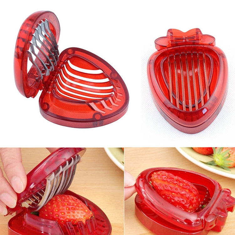 Tranche-fraises en plastique, couteau à fruits avec lame en acier inoxydable, tranche-fraises