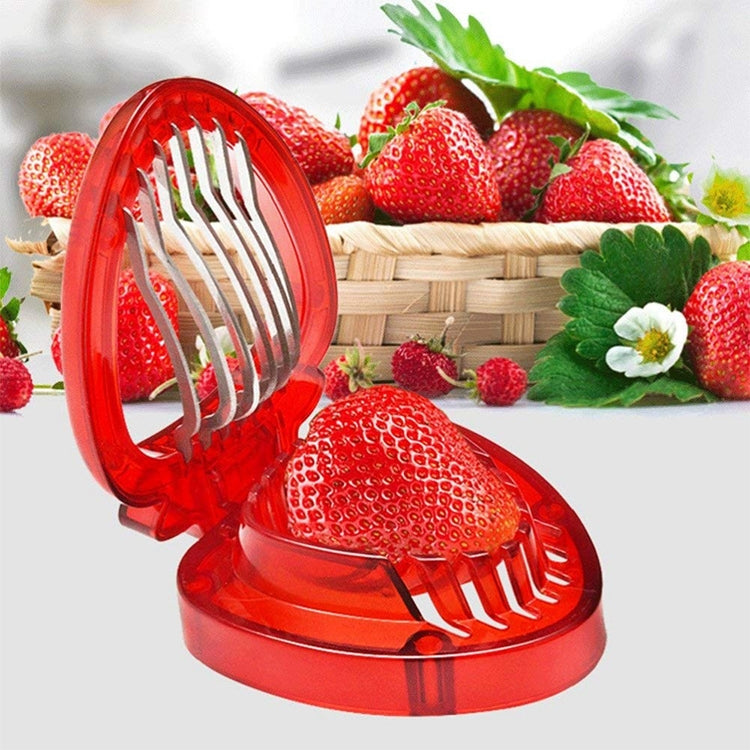Tranche-fraises en plastique, couteau à fruits avec lame en acier inoxydable, tranche-fraises
