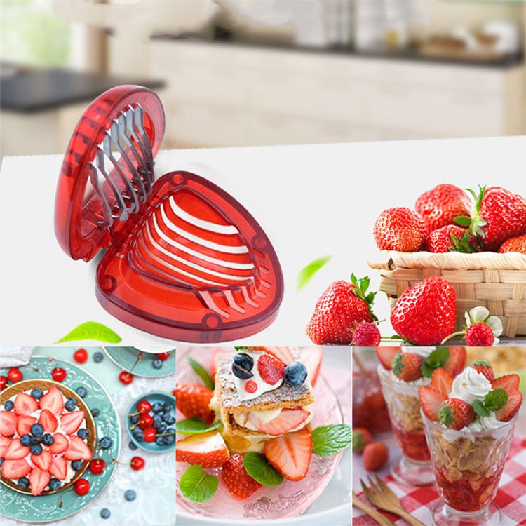 Tranche-fraises en plastique, couteau à fruits avec lame en acier inoxydable, tranche-fraises