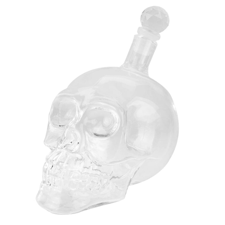 Bouteille Crâne en Verre Cristal pour Vodka, Whisky, Bière, Liqueur, Vin Rouge et Autres Boissons, 350 ML
