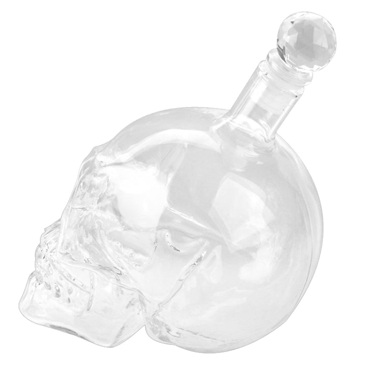 Bouteille Crâne en Verre Cristal pour Vodka, Whisky, Bière, Liqueur, Vin Rouge et Autres Boissons, 350 ML