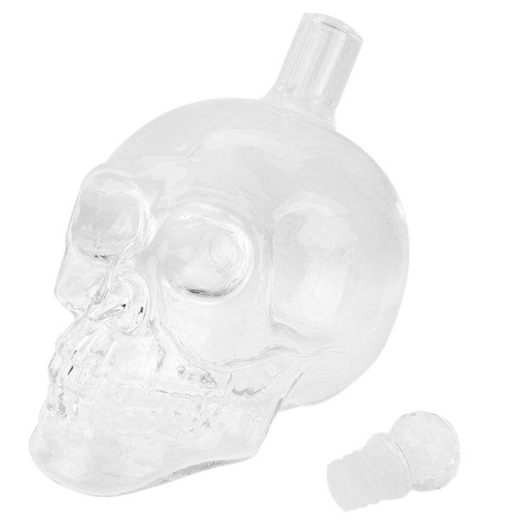 Bouteille Crâne en Verre Cristal pour Vodka, Whisky, Bière, Liqueur, Vin Rouge et Autres Boissons, 350 ML