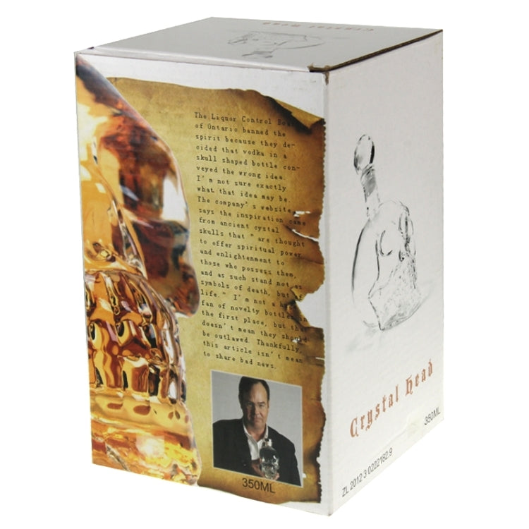 Bouteille Crâne en Verre Cristal pour Vodka, Whisky, Bière, Liqueur, Vin Rouge et Autres Boissons, 350 ML