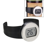 Thermomètre à vin numérique à affichage LCD en degrés Celsius, Diamètre de bouteille adapté : 65-80mm (Noir + Argent), TL802-TT
