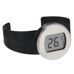 Thermomètre à vin numérique à affichage LCD en degrés Celsius, Diamètre de bouteille adapté : 65-80mm (Noir + Argent), TL802-TT