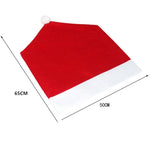 Housse de chaise décoration de Noël Chapeau rouge, Taille : 65cm x 50cm, Chapeau rouge
