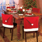 Housse de chaise décoration de Noël Chapeau rouge, Taille : 65cm x 50cm, Chapeau rouge