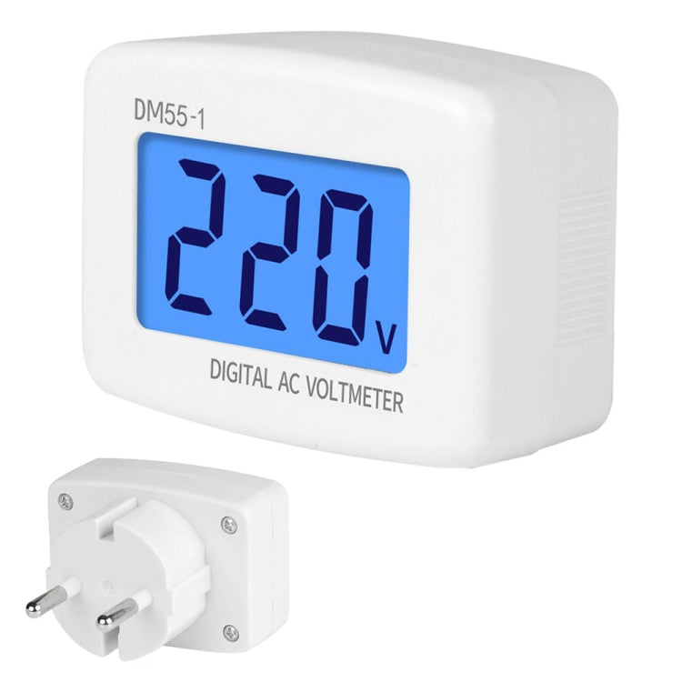 Voltmètre numérique AC LCD DM55-1, plage de mesure : 110V-300V, prise EU