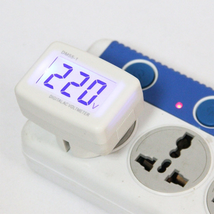 Voltmètre numérique AC LCD DM55-1, plage de mesure : 110V-300V, prise EU