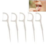50 PCS cure-dents avec fil type large fil dentaire ABS, 50 PCS