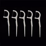 50 PCS cure-dents avec fil type large fil dentaire ABS, 50 PCS