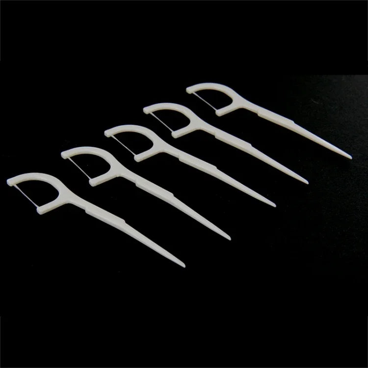 50 PCS cure-dents avec fil type large fil dentaire ABS, 50 PCS