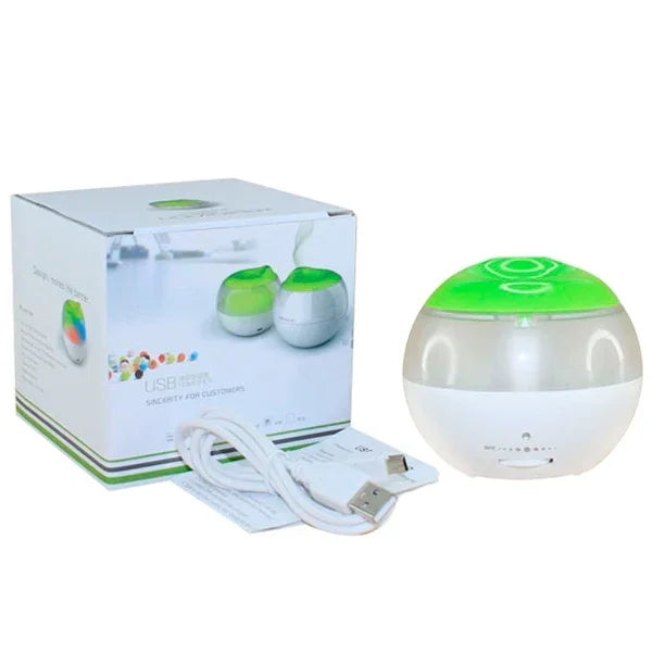 Humidificateur d'air USB avec mini indicateur rouge et interrupteur de réglage de la vapeur (blanc + vert), humidificateur d'air USB