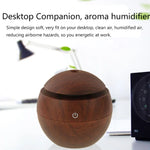 Humidificateur d'air aromatique ultrasonique 3W à texture bois rechargeable USB LM-X1, LM-X1